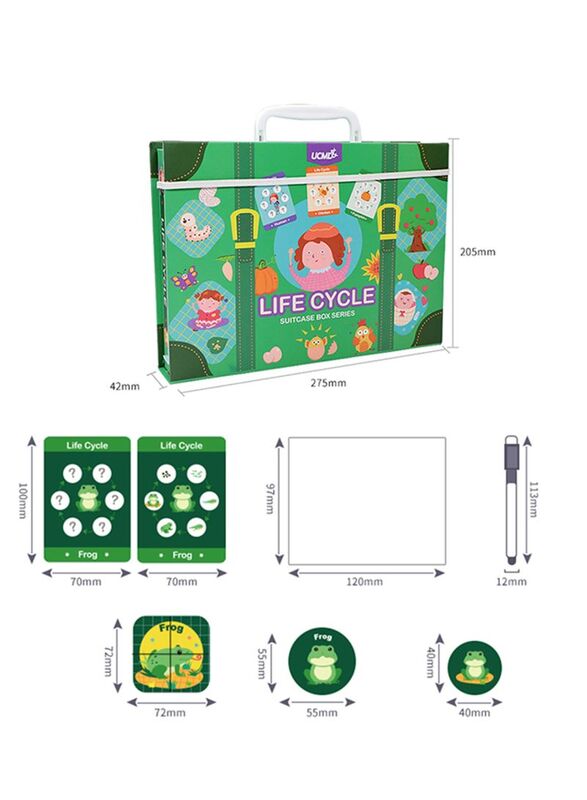 Ucmd 88-Piece Life Cycle Suitcase Box Series Puzzle Set