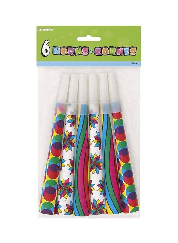 

Unique Party Horns Cornes, 6 Pieces, Ages 3+