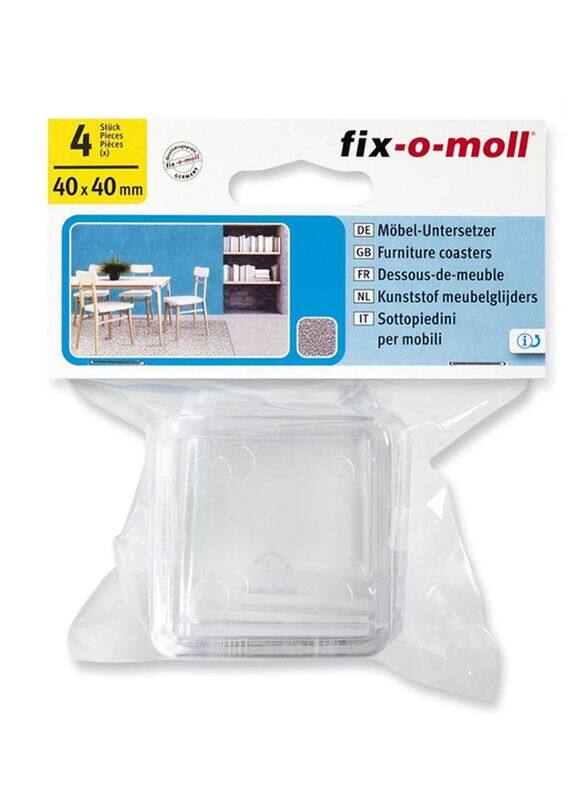 

Fix-O-Moll 40x40cm Furniture Caster, 4 Piece, 912 TRANS, Clear