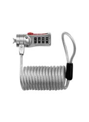 Master Lock 5mm Self Coiling Cable Computer Lock, Grey/Red