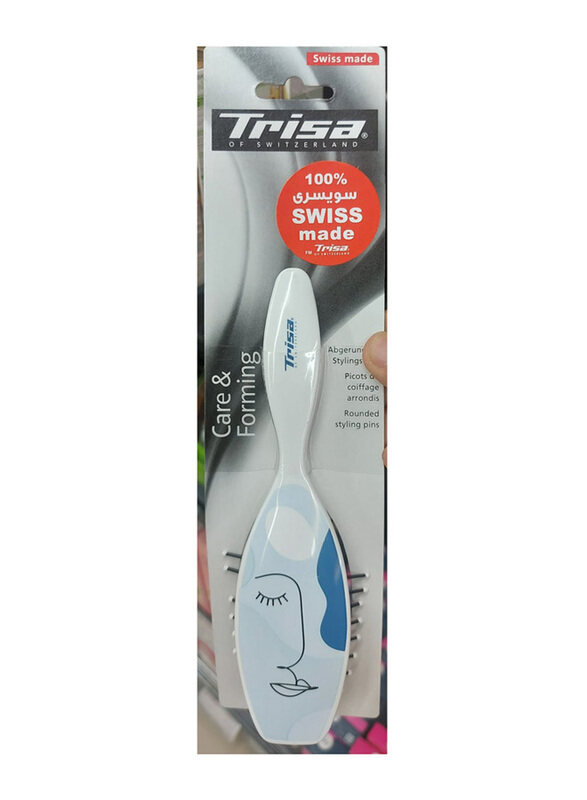 

Trisa Hairbrush Care & Forming Swiss Made Rounded Styling Pins for All Hair Types, White