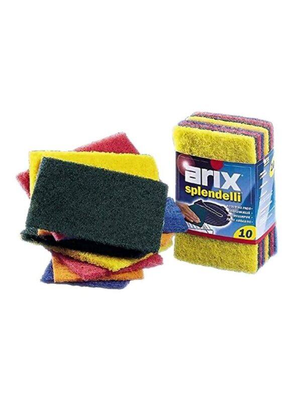 

Arix Cleaning Scrub, 1 x 13 x 15cm, 10-Piece, Yellow/Red/Green