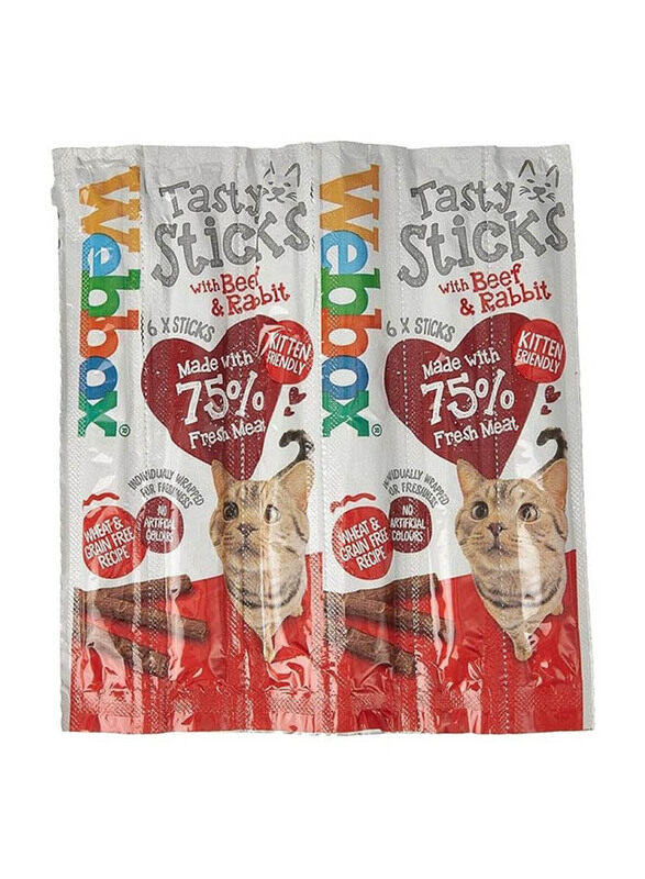 

Webbox Delight Tasty Sticks Beef & Rabbit Cat Dry Food, 6 x 30g