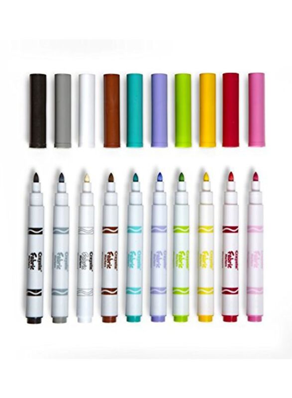 Crayola 10-Piece Fabric Line Marker, Multicolour