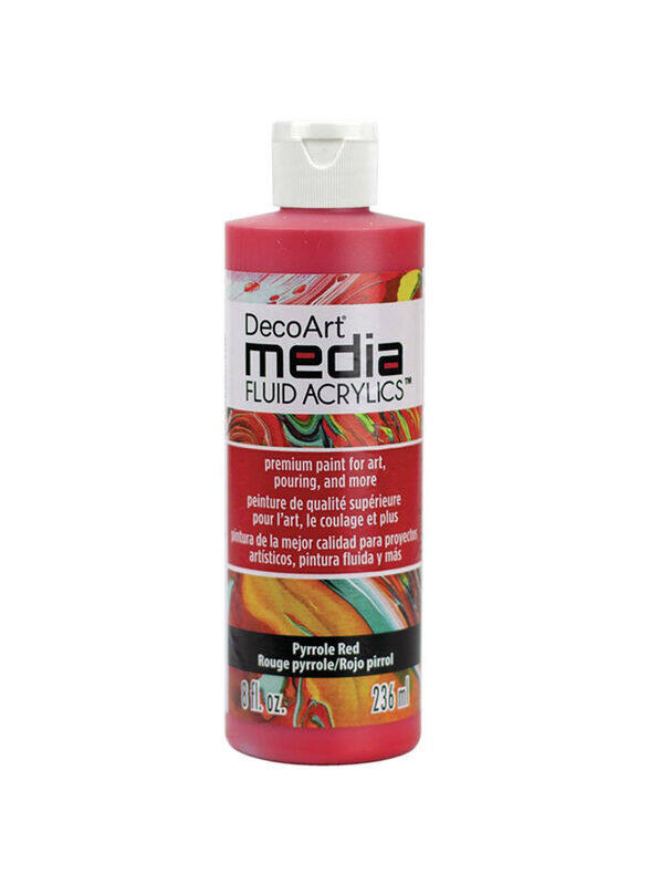 Deco Art Media Fluid Acrylic Paint, 236ml, Pyrrole Red