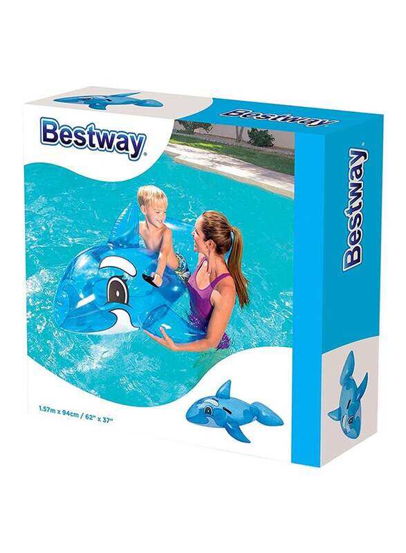 

Bestway Whale Ride on Inflatable Float, Blue/Black