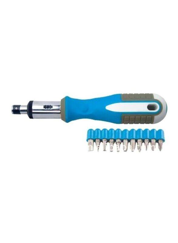 

Berent 12-Piece Handheld Screwdriver with Bit Set, Blue/Silver/Grey