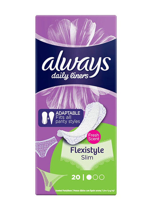 

Always Normal Daily Liners Flexistyle Slim Pantyliners With Fresh Scent, 20 Pieces