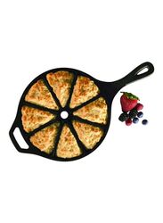 Lodge 22cm Iron Cornbread Wedge Pan, Black