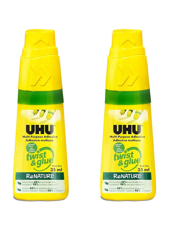 

Uhu Twist & Glue Renature Multipurpose Glue, 2 x 35ml, Yellow