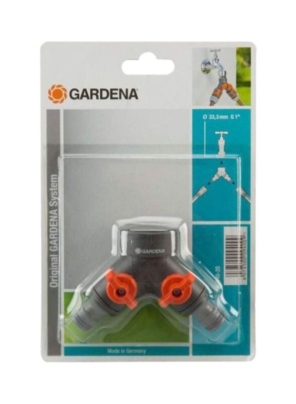 Gardena Twin Tap Y Connector, Grey