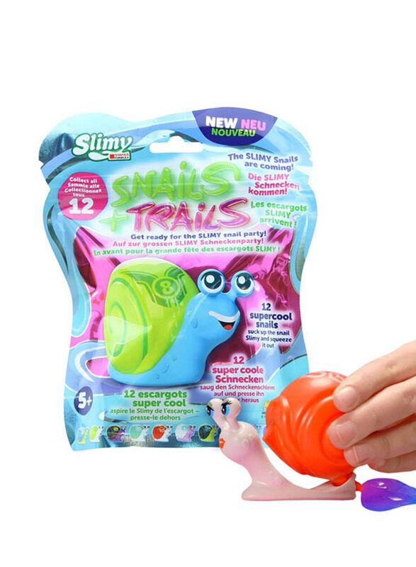 

Slimy 12-Piece Detachable Shell Funky Snails Plus Trails Slime Toy, Multicolour, Ages 5+