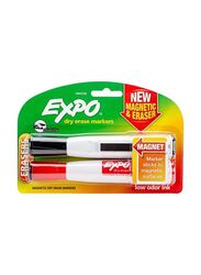 Expo Magnetic Dry Erase Marker Set, 2 Pieces, Red/Black/White