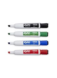 Expo Magnetic Dry Erase Markers with Eraser, 4 Pieces, Red/Blue/Green
