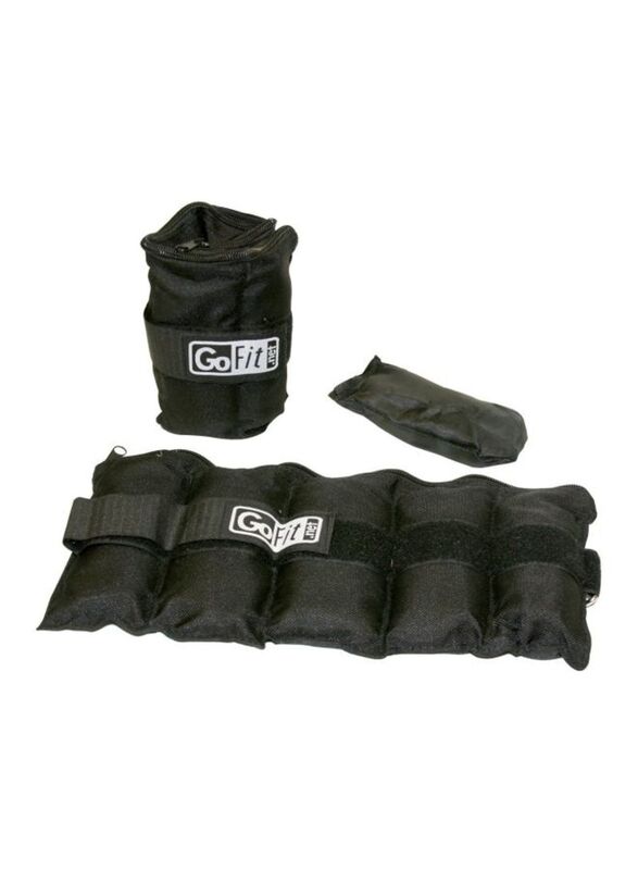 Go-Fit Adjustable Ankle Weights, 10inch, Black