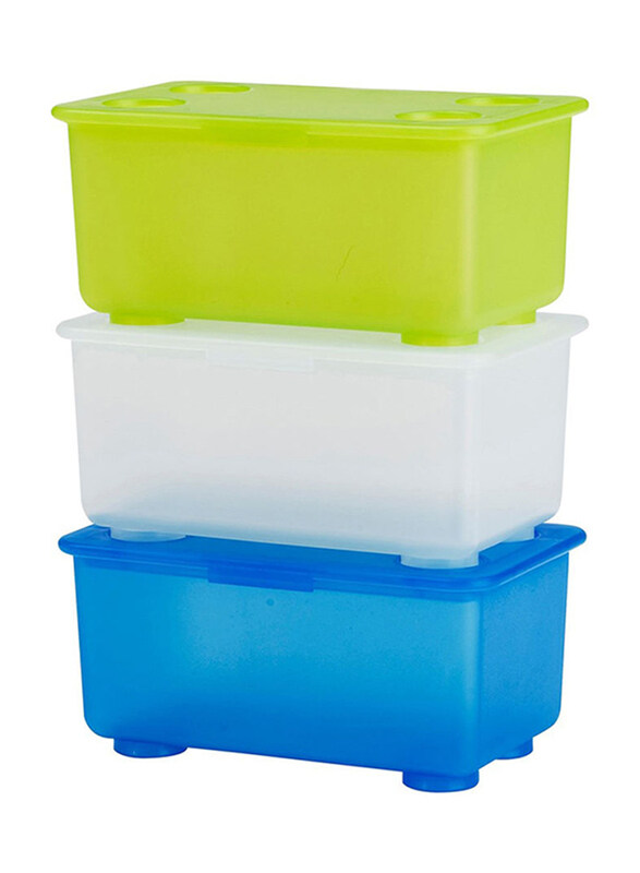 

Generic 3-Piece Storage Box Set with Lid, Multicolour