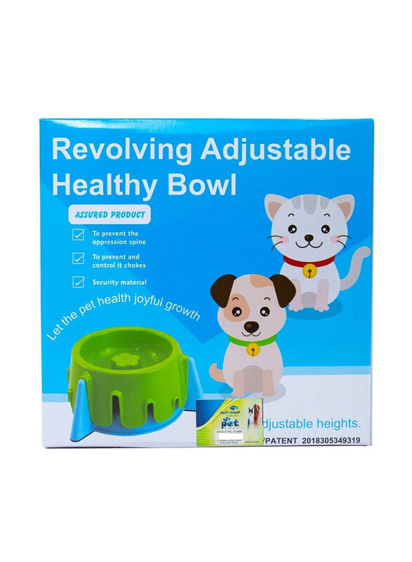 

Pet Zone Revolving Adjustable Healthy Bowl for Pets, Green/Blue