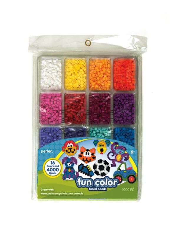 Perler Colours Fuse Beads and Storage Tray, 4000-Piece, Multicolour