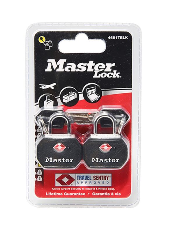 Master Lock 32mm Solid Metal Lock, 2 Piece, Black