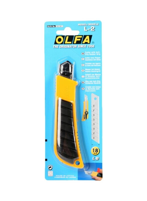 Olfa L 2 Heavy Duty Cutter, 215635AC, Yellow/Black