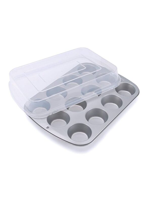 Wilton Covered Muffin Pan, Grey