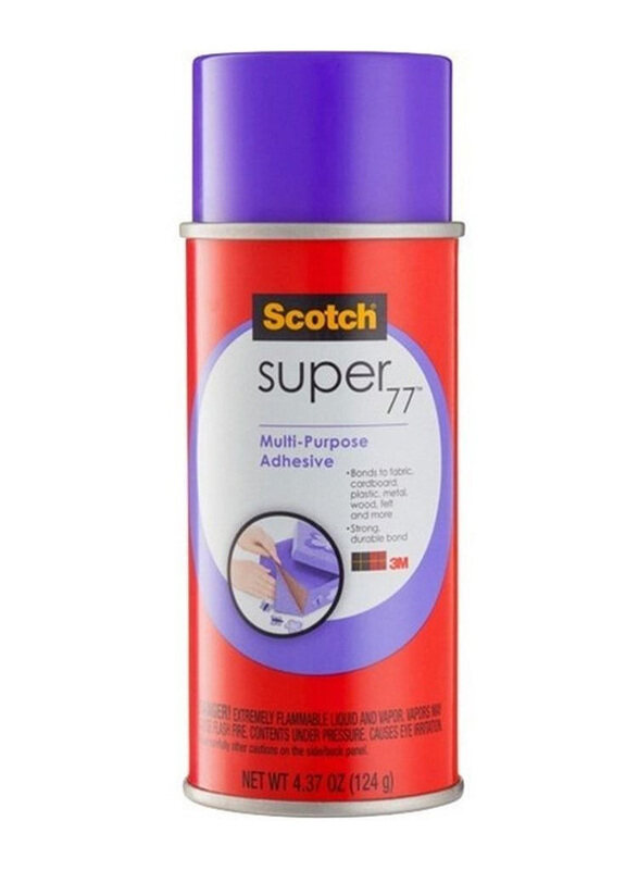 

Scotch Super 77 Multi Purpose Spray Adhesive, 124g, Clear