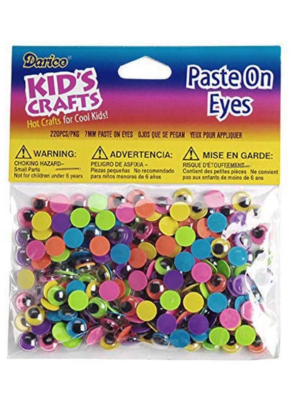 Darice Kid's Craft 220-Piece Paste on Eyes Set, Multicolour