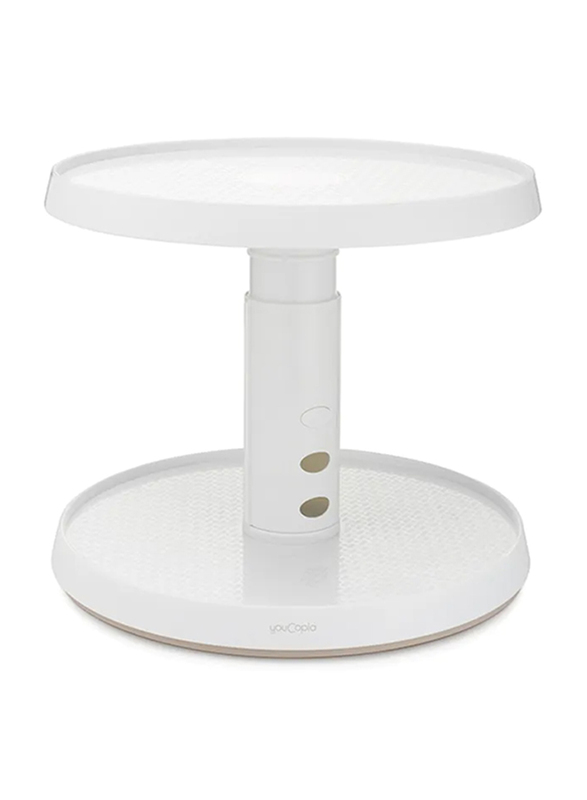 YouCopia 2-Tier Crazy Susan Turn Table, 11 inch, White