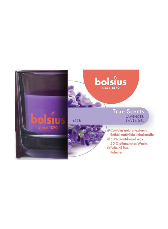 

Bolsius True Scents Lavender Candle In Glass. Black