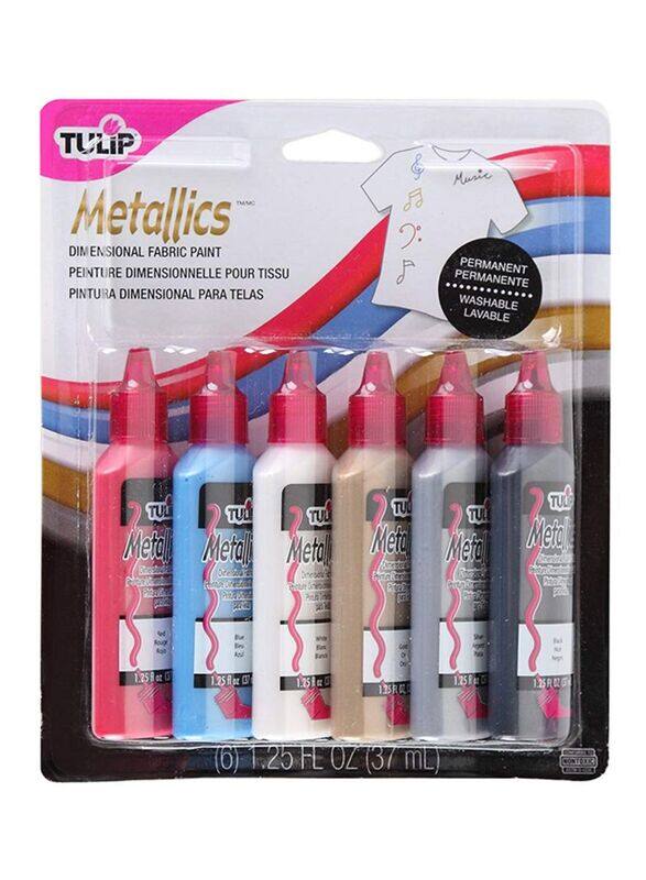 

Tulip Dimensional Fabric Paint Set, 6-Piece, White/Blue/Red