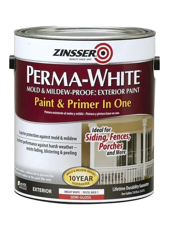 Zinsser Perma Mold and Mildew-Proof Exterior Paint, 3700ml, White