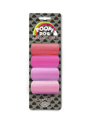 Ebi Poopi Dog Rainbow Bags, 4 Pack, Pink