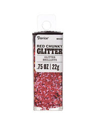 Darice Chunky Decorative Glitter, 22gm, Red