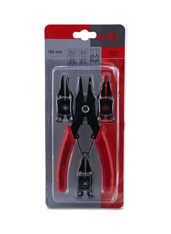 Suki 4-Piece Circlip Pliers Set, 160 mm, Red/Black
