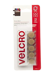 Velcro Sticky Back Hook & Loop Fasteners, 15-Piece, Beige