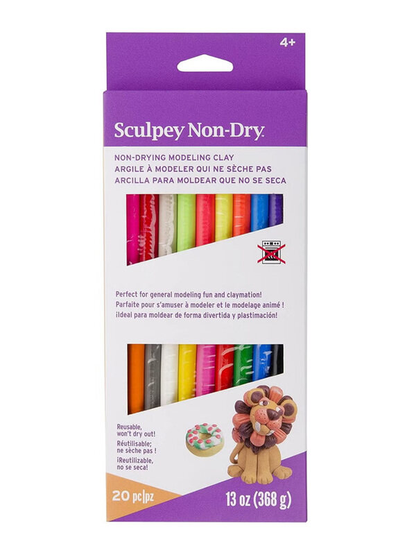 

Sculpey Non Drying Modeling Clay, 20 Pieces, Ages 4+, Assorted