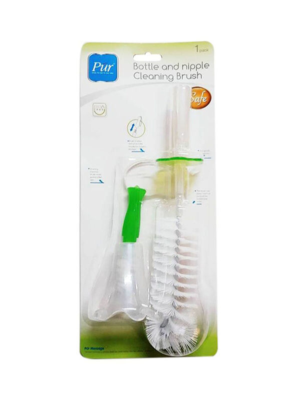 Pur Bottle And Nipple Cleaning Brush, Clear/Green