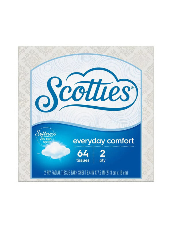 

Scotties Everyday Comfort 2-Ply Facial Tissue, 64 Sheets, White