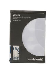 Sealskin Littera Shower Curtain, 180 x 200cm, White/Blue