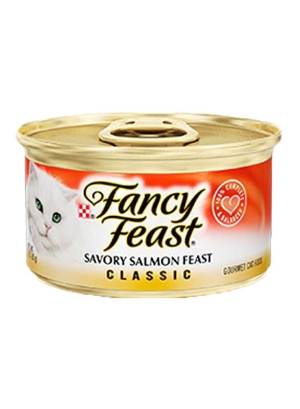 Fancy Feast Classic Savory Salmon Feast Food Wet Cat Food, 85g