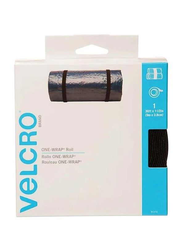 Velcro 9m x 3.8cm Straps, Black