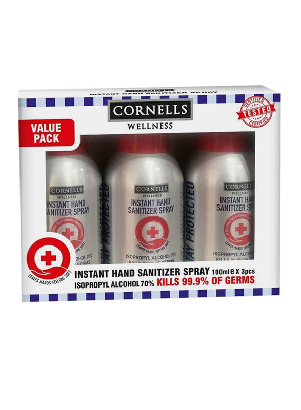 Cornells Wellness Hand Sanitizer Spray, 100ml, 3 Pieces