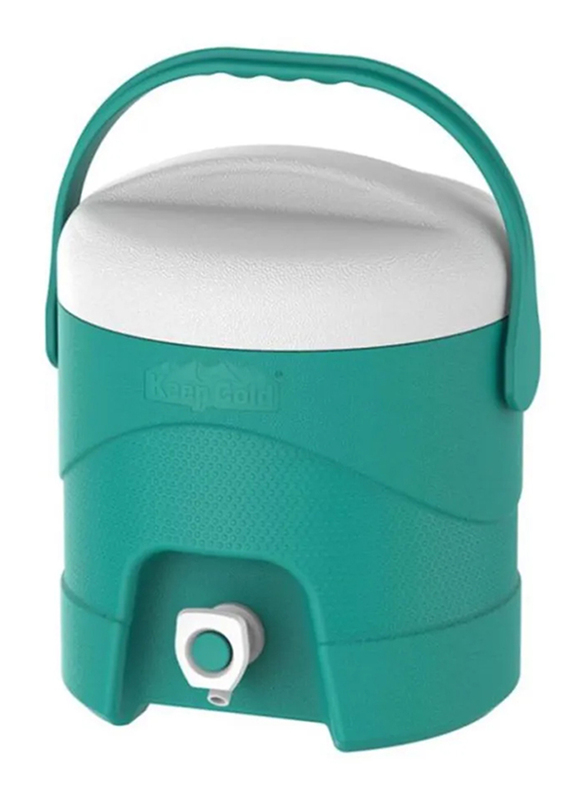 Cosmoplast Keep Cold Plastic Picnic Water Cooler, 4 Liter, Green/White