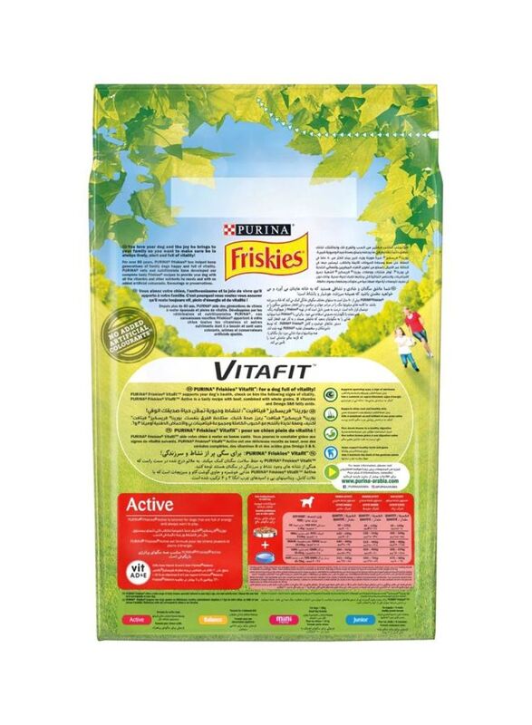 Purina Friskies VitaFit Active Beef Dry Food for Dogs, Multicolour, 3 Kg