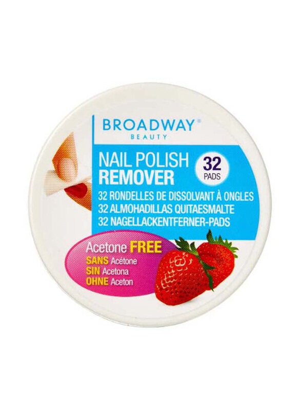

Broadway Strawberry Scented Nail Polish Remover Pad, 32 Piece, White