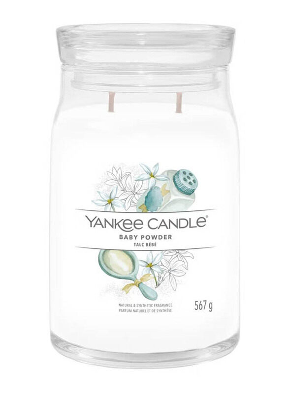 

Yankee Candle Baby Powder Large Candle Jar, 567g, White