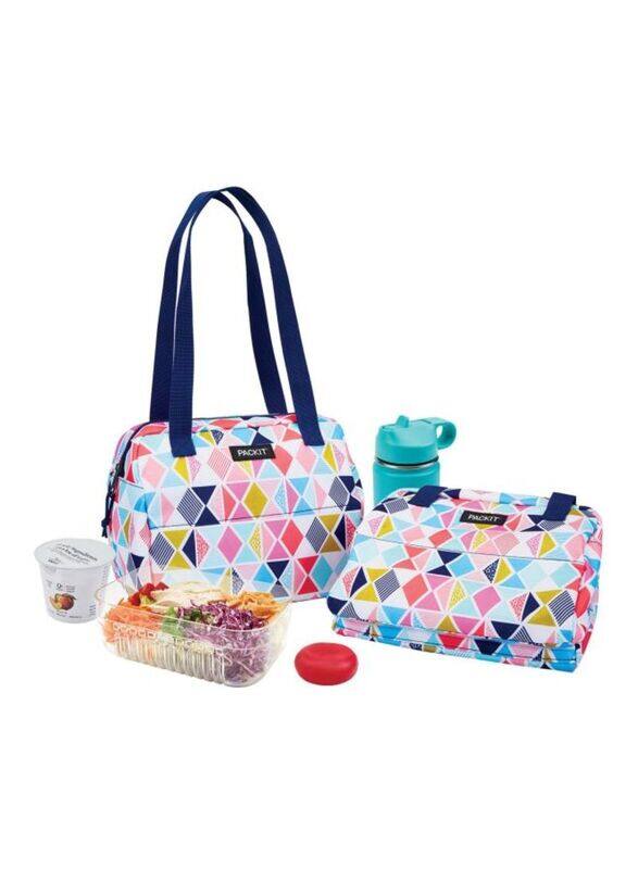 

PackIt Insulated Festive Gem Printed Lunch Bag, White/Blue/Pink
