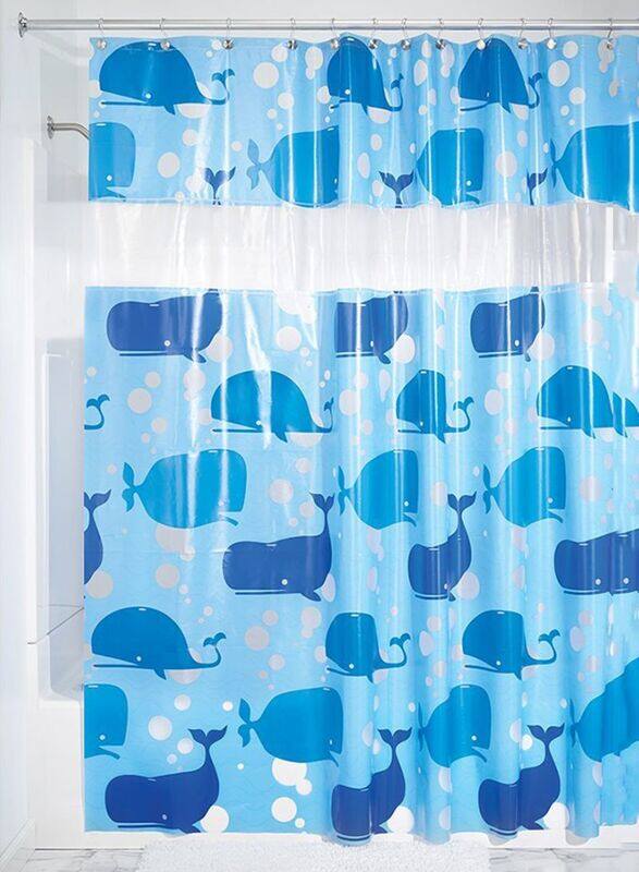 

InterDesign Moby Shower Curtain, 200 x 180cm, Blue