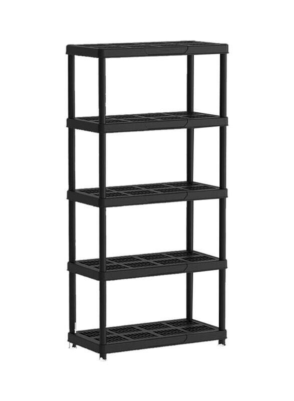 Cosmoplast 5-Tiers Shelving Storage Rack, Black