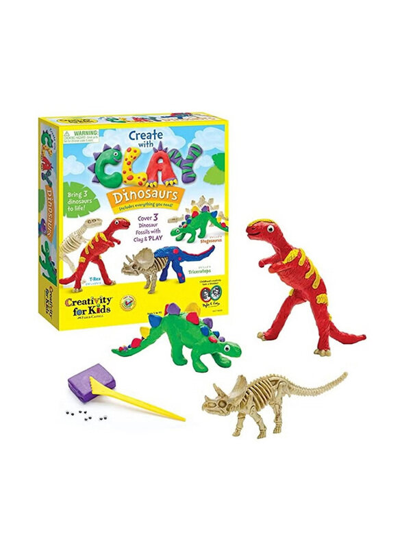 

Creativity For Kids Build 3 Dinosaur Figures with Modeling Clay Set, 3 Pieces, Ages 5+